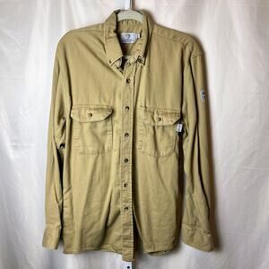 Tyndale FR Flame Resistant Shirt Mens Medium Beige Long Sleeve Button Down Work